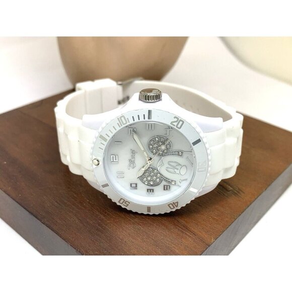 Disney Mickey Mouse Women's Watch White Dial Rubber Band Quartz 39mm - Picture 8 of 14